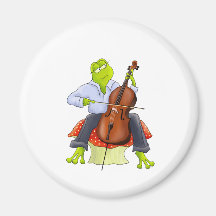 Frog Plays Cello Magnets
