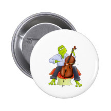 Frog Plays Cello Pin
