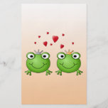 Frog Prince and Frog Princess, with hearts. Personalized Flyer