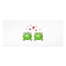 Frog Prince and Frog Princess, with hearts. Invites
