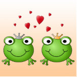 Frog Prince and Frog Princess, with hearts. Photo Cut Out