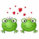 Frog Prince and Frog Princess, with hearts. Acrylic Cut Out