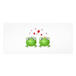 Frog Prince and Frog Princess, with hearts. Personalized Rack Card