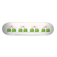 Frog Prince and Frog Princess, with hearts. Skate Boards