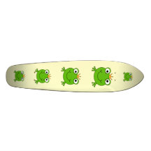 Frog Prince. Smiling Frog with a Crown. Custom Skate Board