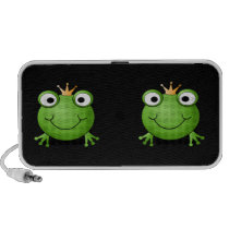 Frog Prince. Smiling Frog with a Crown. Notebook Speaker