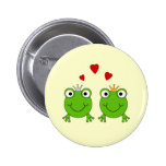 Frog Princess and Frog Prince, with hearts. Buttons