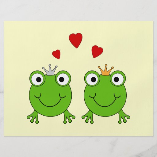 Frog Princess and Frog Prince, with hearts. Custom Flyer