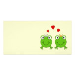 Frog Princess and Frog Prince, with hearts. Personalized Photo Card