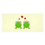 Frog Princess and Frog Prince, with hearts. Custom Rack Cards