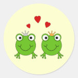 Frog Princess and Frog Prince, with hearts. Stickers