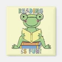 Frog - Reading is Fun Tshirts and Gifts Refrigerator Magnets