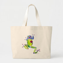 Frog Spring Green Canvas Bags