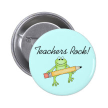 Frog Teachers Rock Tshirts and Gfits Pinback Button