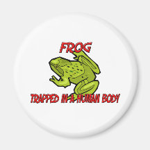 Frog trapped in a human body fridge magnet