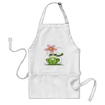 Frog with flower apron