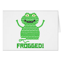 Frogged! Vector Crochet Frog Card