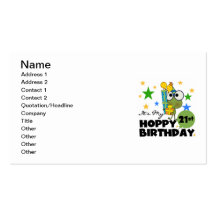 Froggie Hoppy 21st Birthday Business Card