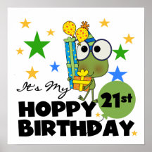 Froggie Hoppy 21st Birthday Poster