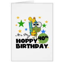 Froggie Hoppy 40th Birthday Greeting Cards