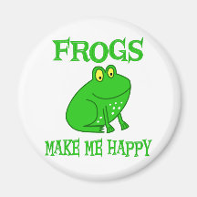 Frogs Make Me Happy Fridge Magnet