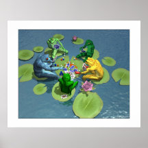 Frogs Playing Poker Print