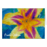 Frohe Ostern Daylily Card cards