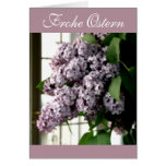 Frohe Ostern Lilac Bouquet Card cards