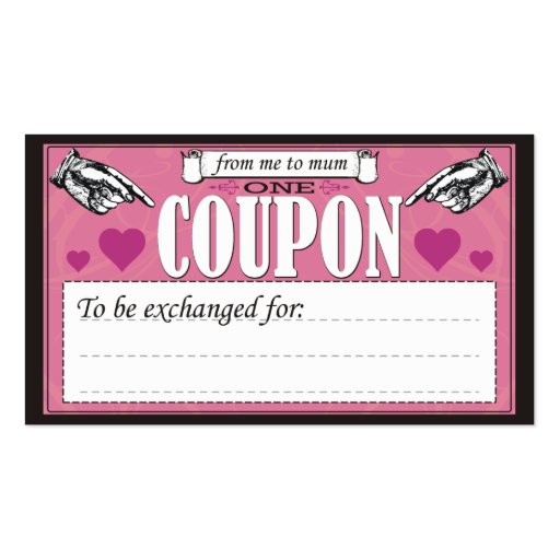From Me to Mum - One Coupon Business Card