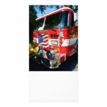 Front of Fire Engine Photo Card