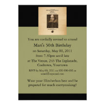 Front Piece to Shakespeare's First Folio Custom Invitation