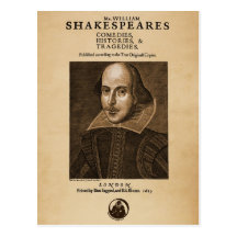 Front Piece to Shakespeare's First Folio Postcards