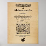 Front Piece to the A Midsummer Nights Dream Quarto Posters
