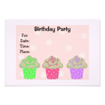 Frosted Cupcake Birthday Party Invitation