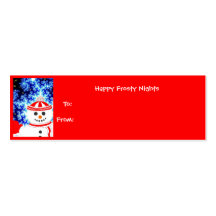 FROSTY'S NIGHT Snowman Holiday Gift Tag Business Cards