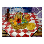 fruit basket still life art postcards painting