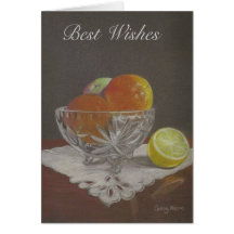 Fruit Bowl Art Greetings Card Best Wishes