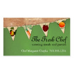Fruit vegetable shabby chic flag cooking chef business card template