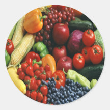 FRUIT & VEGETABLES ROUND STICKER