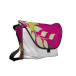 Fuchsia and Apple Green Mod Vines Messenger Bags