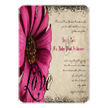 Fuchsia Coral Orange Gerber Daisy Wedding Invite