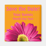 Fuchsia Daisy Flower Save The Date Custom Magnets