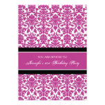Fuchsia Damask 21st Birthday Party Invitations