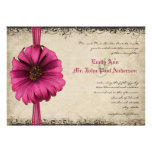 Fuchsia Gerber Daisy Wedding Invite