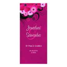 Fuchsia Mauve Elegant Custom Wedding Programs Customized Rack Card