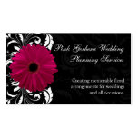 Fuchsia Scroll Gerbera Daisy w/Black and White Business Card Template