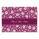 Fuchsia Sister Thank You Matron of Honour Card