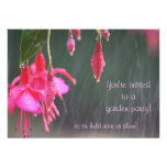 fuchsias in the rain party invitation