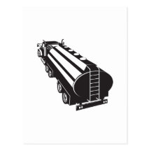 Fuel Tanker Truck Retro Post Card