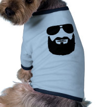 Full beard sunglasses dog tee shirt